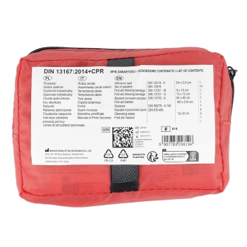 Apteczka Mini DIN 13167 z ustnikiem, czerwona