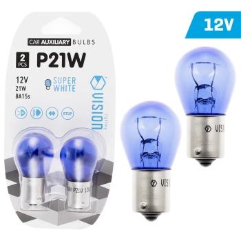 Żarówki VISION P21W 12V 21W BA15s, super white, blister 2 szt.