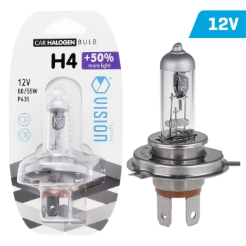 Żarówka VISION H4 12V 60/55W P43t +50%, blister 1 szt.