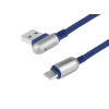 Kabel do ładowania i synchronizacji, 120 cm, w oplocie z mikrofibry, dwustronne kątowe USB > USB-C, navy
