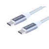 Kabel do ładowania i synchronizacji, w oplocie z mikrofibry, 120 cm, USB-C > USB-C v3.0 max 3.4A