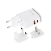 WAYME Ładowarka sieciowa 25W USB-C PD + QC3.0 z dotykową lampką LED + adaptery - wtyczki do gniazd EU, UK i USA