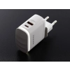 WAYME Ładowarka sieciowa 25W USB-C PD + QC3.0 z dotykową lampką LED + adaptery - wtyczki do gniazd EU, UK i USA