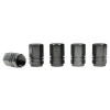 Nakrętki na wentyle, aluminiowe sześciokątne, 5 szt., gunmetal