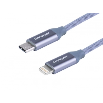 Kabel do ładowania i synchronizacji, w oplocie z mikrofibry, 120 cm, USB-C > Lightning