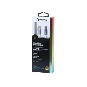 Kabel do ładowania i synchronizacji, w oplocie z mikrofibry, 120 cm, USB-C > USB-C v3.0 max 3.4A