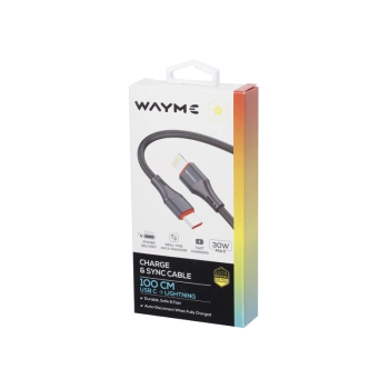 WAYME Kabel do ładowania i synchronizacji, w oplocie z mikrofibry, 100 cm, USB-C > Lightning, max 30W