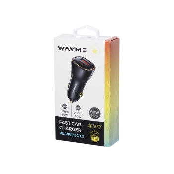 WAYME Ładowarka 12/24V, 60W USB-C PD, PPS + QC3.0
