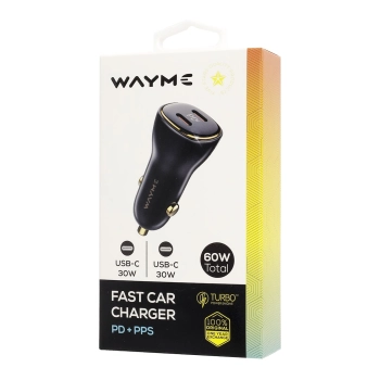WAYME Ładowarka 12/24V, 60W 2x USB-C PD, PPS