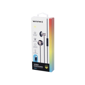 WAYME Słuchawki douszne przewodowe z mikrofonem, wtyczka USB-C