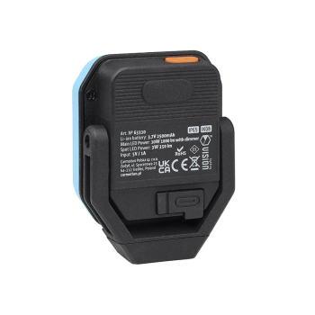 Lampa warsztatowa 10W COB LED, 1000 lm + 3W LED 350 lm, akumulatorowa