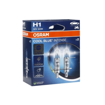 Żarówki OSRAM H1 12V 55W P14,5s Cool Blue Intense, +100%, 2 szt.
