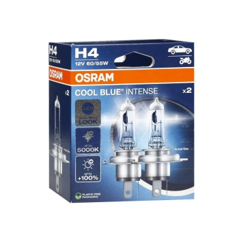 Żarówki OSRAM H4 12V 60/55W P43t CoolBlue Intense, +100%, 2 szt.