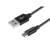 Kabel do ładowania i synchronizacji, 300 cm, w oplocie z mikrofibry, USB > micro USB