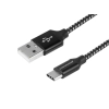 Kabel do ładowania i synchronizacji, 300 cm, w oplocie z mikrofibry, USB > USB-C