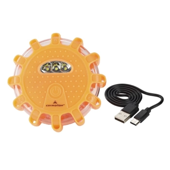 Lampa - flara ostrzegawcza 12 LED + 3 LED, akumulatorowa + kabel USB-C