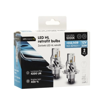 Żarówki VISION LED retrofit H4/H19 HL 12V 35W 4200 lm 6000K, CANBUS, 2 szt.