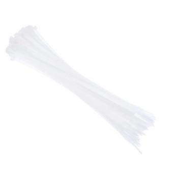 Opaski kablowe nylonowe 300x3,6 mm, białe, 100 szt.