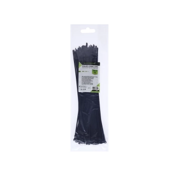 Opaski kablowe nylonowe 300x3,6 mm, czarne, 100 szt.