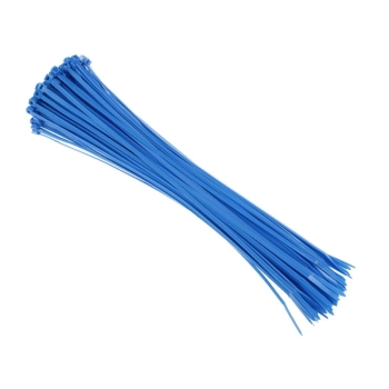 Opaski kablowe nylonowe 300x3,6 mm, niebieskie, 100 szt.
