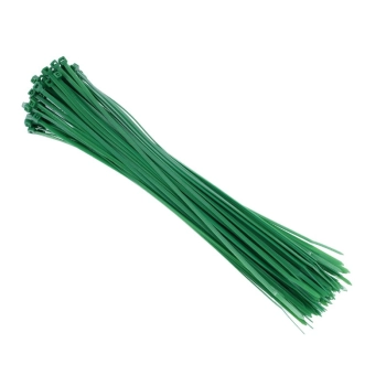 Opaski kablowe nylonowe 300x3,6 mm, zielone, 100 szt.