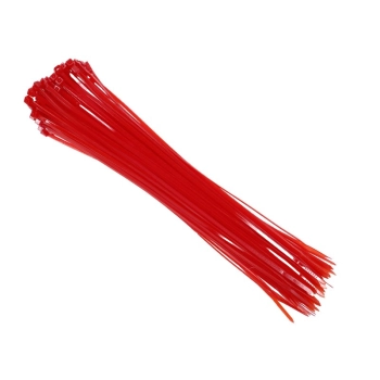 Opaski kablowe nylonowe 300x3,6 mm, czerwone, 100 szt.