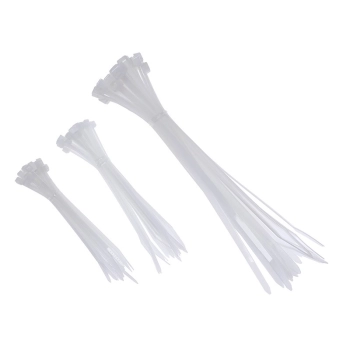 Opaski kablowe nylonowe 100x2,5 mm, 120x2,5 mm, 200x5 mm, białe, 75 szt.