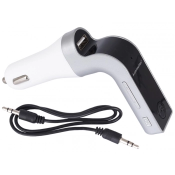 Transmiter FM LCD MP3 slot SD/MMC, gniazdo USB 2.1A z funkcją zestawu głośnomówiącego Bluetooth