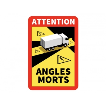 Naklejka ANGLES MORTS 25x17 cm, TIR, laminat, anty UV