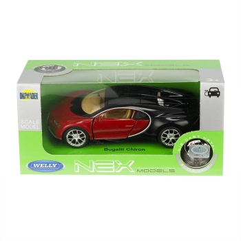 Model 1:34 Bugatti Chiron, czerwono-czarny