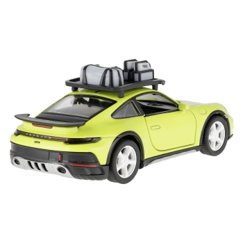 Model 1:36, Porsche 911 Rallye z bagażnikiem dachowym, żółty
