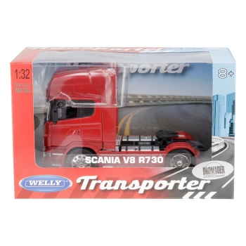 Model 1:32, SCANIA V8 R730, ciągnik dwuosiowy, czerwony