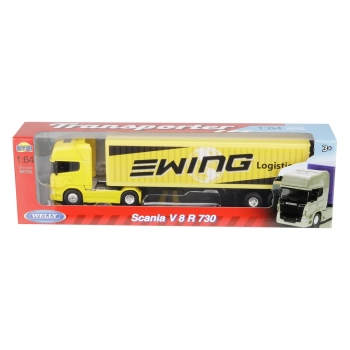 Model 1:64, SCANIA V8 R730 Ewing Logistic, żółty