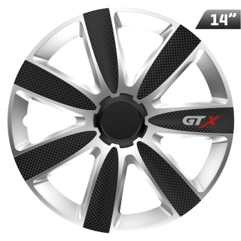 Kołpaki GTX carbon black / silver 14", 4 szt.