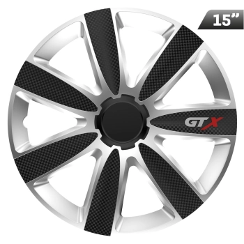 Kołpaki GTX carbon black / silver 15", 4 szt.