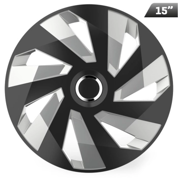 Kołpaki Vector RC black / silver 15", 4 szt.