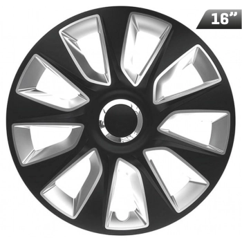 Kołpaki Stratos RC black / silver 16", 4 szt.