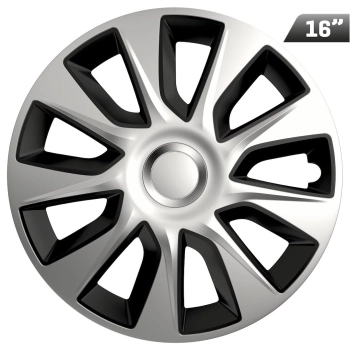 Kołpaki Stratos silver / black 16", 4 szt.