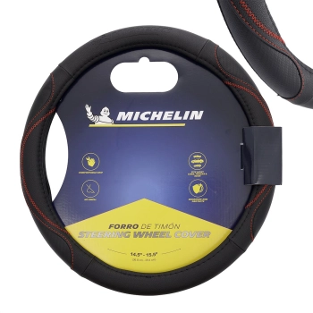 MICHELIN Pokrowiec na kierownicę "M" 36,8-39,4 cm, czarny-czerwona nitka